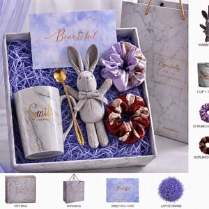 Gift Box Set with Ceramic Mug, Towel Bear & floral Scrunchie | Belamore Collection