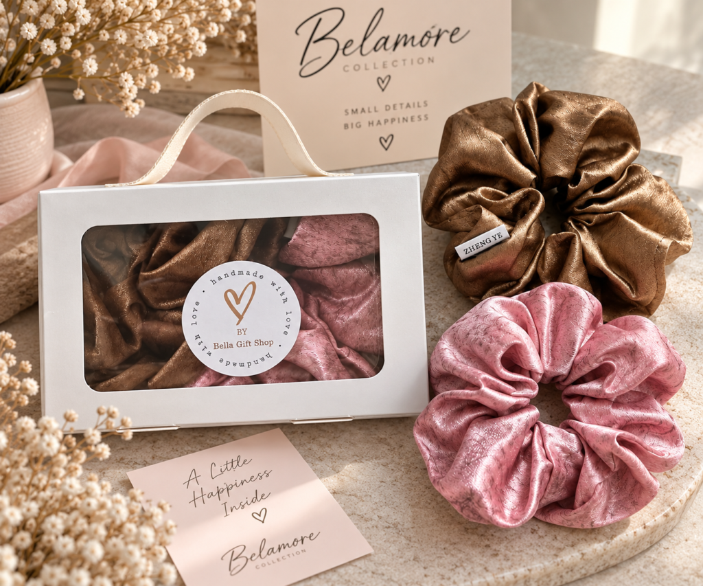🌸 Floral Scrunchie Set – 2 Pieces